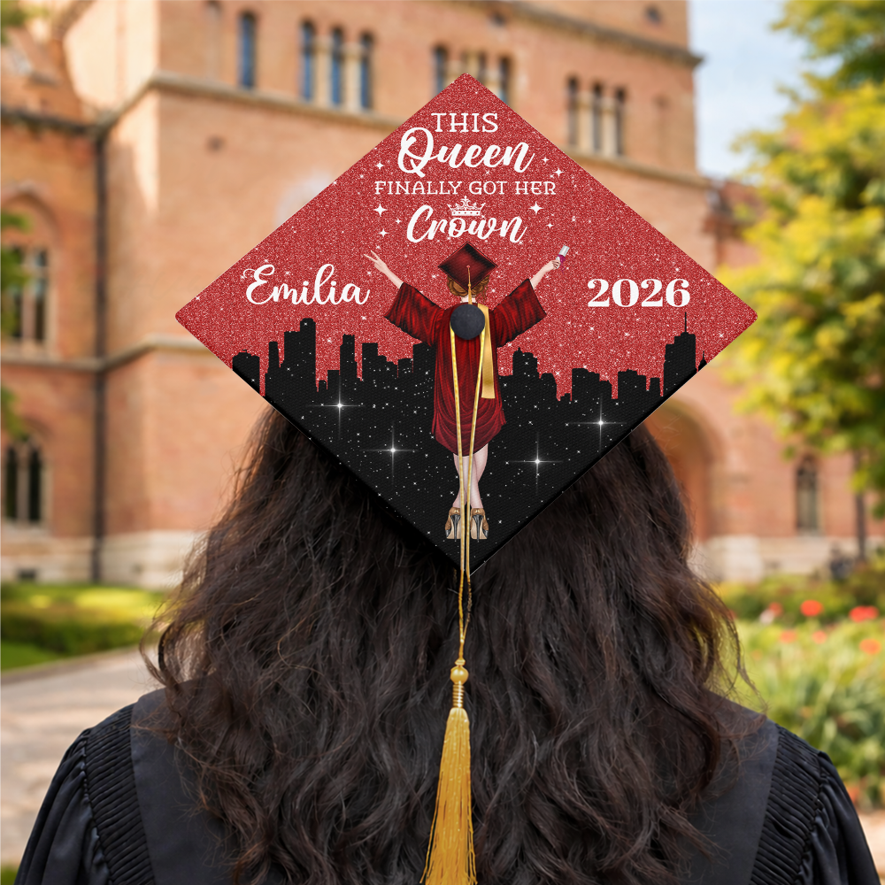 This Queen Finally Got Her Crown Personalized Graduation Cap Topper HA75 920824