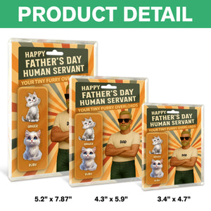 Happy Father's Day Human Servant Cat Dad Figure Personalized Acrylic Block Plaque HA75 892354