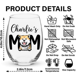 Custom Photo Dog Mom Personalized Wine Glass CH07 895522