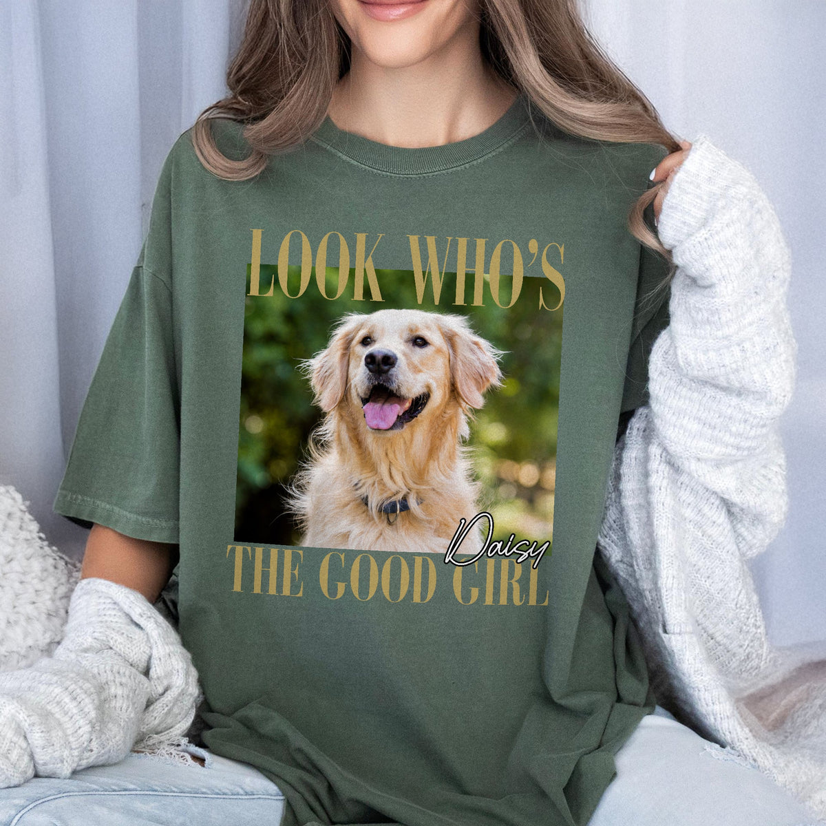 Custom Dog Cat Photo Look Who's The Good Boy, Good Girl Comfort Shirt LM32 669603