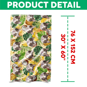 Custom Cute Cat Face Tropical Party Summer Beach Towels LM32 893467
