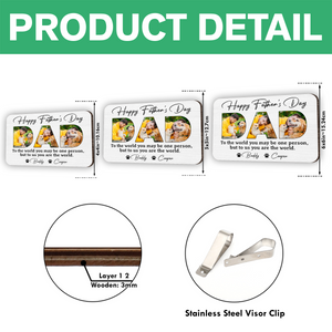 Custom Photo Dad To Me You Are The World Car Visor Clip CH07 895948
