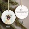 Custom Dog Photo Watercolor I Love You - 2 Sided Memorial Ceramic Ornament LM32 895605