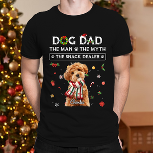 Christmas Dog Dad The Man The Myth The Snack Dealer Custom Dog Photo Dark Shirt Christmas Gift CH07 896282