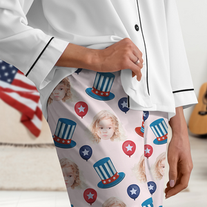 Custom Photo America Coquette Bows Pajamas Set Gift For Independence Day CH07 896100