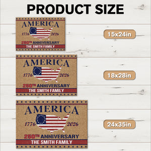 Personalized Family Name America 250th Anniversary Doormat HA75 898942