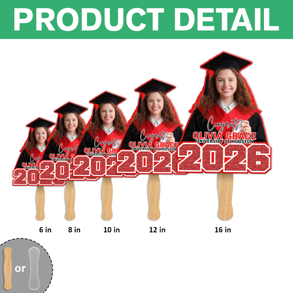 Custom Photo Class Of 2026 Graduation Face Fan For Party Favors HO82 902220
