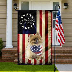 Custom Photo My Dog Loves America 250 Garden Flag HA75 898906