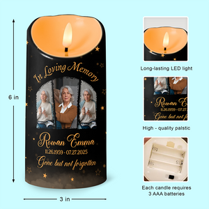 Custom Memorial Photo In Loving Memory Gone but Never Forgotten Led Candle CH07 896248