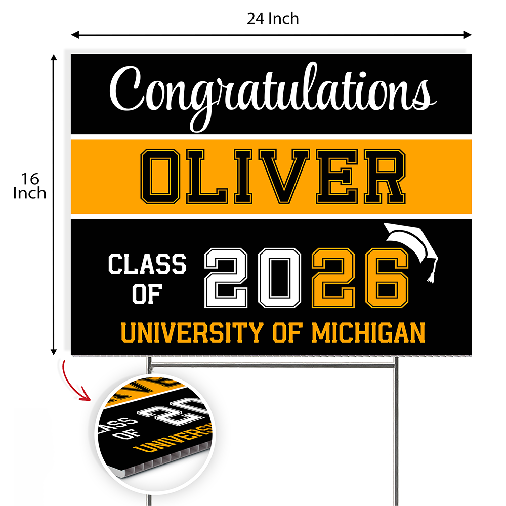 Personalized Congratulations Class Of 2026 Graduation Yard Sign TH10 898807