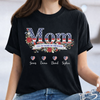 Custom Kids Names Mom USA 250 Years of Freedom 1776–2026 Patriotic Floral Dark Shirt Gift for Mom CH07 911040