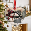 Personalized Couple Snowman Heart Glass Ornament Gift For Couple LM32 897391