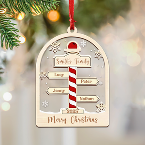 Custom Family Name Xmas Wood And Acrylic Ornament CH07 896936