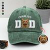 Custom Photo Cat Dad, Cat Mom Washed Denim Baseball Cap HA75 897222
