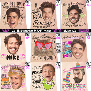 Custom Funny Photo Bachelorette, Birthday Party Tattoos Favors LM32 897663