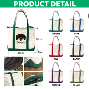 Custom Pet Face Embroidered Monogram Beach Bag HO82 894238