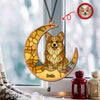 Custom Dog Photo Glass Effect Dog On The Moon Suncatcher LM32 895419