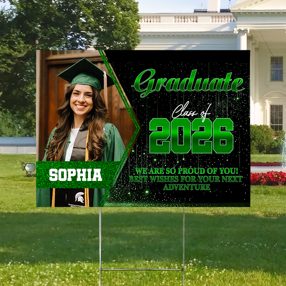 Custom Photo Graduate Class Of 2026 We Are So Proud Of You Yard Sign TH10 169021