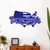 USA Map with We the People Metal Sign Art Wall Decor HO82 901150