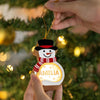 Personalized Name Funny Face Christmas Snowman LED Wooden Ornament LM32 669753