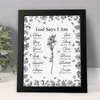 God Says You Are Christian Gift Toile De Jouy Birth Flower - Personalized Picture Frame TH10 894795