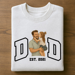 Custom Portrait Photo Dad Kid Play Together Bright Shirt LM32 893535