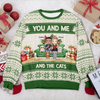 You And Me And The Cat/Dog - Personalized Unisex Ugly Sweater Christmas Gift For Dog And Cat Lovers HO82 900462