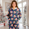 Custom Human Face Photo With Colorful Christmas Lights Onesie Pajamas HO82 900188