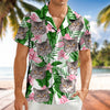 Custom Photo Funny Face Cat Family Vacation Tropical Pattern Hawaii Shirt HA75 892310