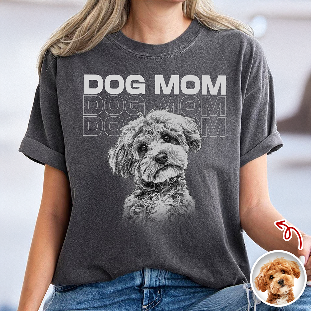 Custom Name & Photo Vintage Style Dog Cat Dad Mom Comfort Shirt LM32 669419