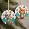 Cat Is Santa 3D Inflated Effect Ceramic Ornament Personalized Gift For Cat Lovers HO82 894682