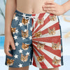 Custom Dog Photo With Us Flag Beach Short For Kid TH10 894103
