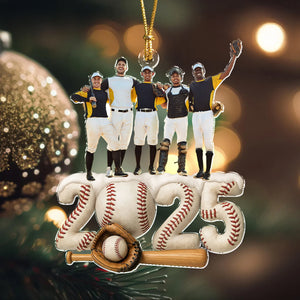 Custom Photo Baseball Team Christmas Acrylic Ornament HA75 897930