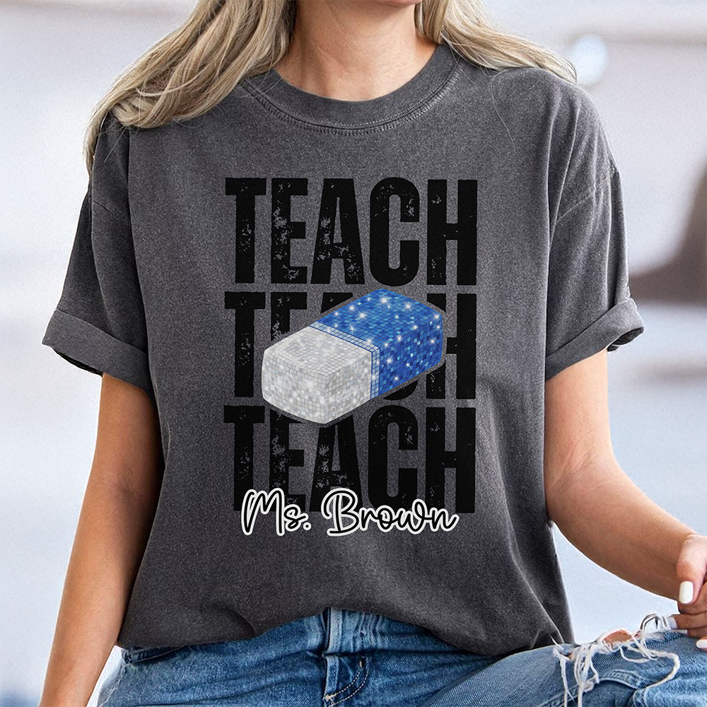 Custom Name Teacher Icon Comfort Shirt - Personalized Back to School Gift LM32 669377