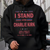 I Stand With Charlie Kirk, Faith & Freedom Dark Shirt LM32 65483