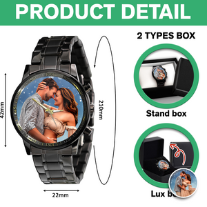 Custom Couple Photo Men's Wrist Watch Gift For Boyfriend, Husband TH10 898451