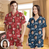 Custom Photo I Love My Wife/Husband Valentine's Gift Short Pajamas For Couple CH07 895422