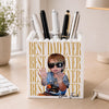 Custom Photo Best Dad Mom Ever Dad Brick Pencil Pot Fathers Day Gift CH07 911754