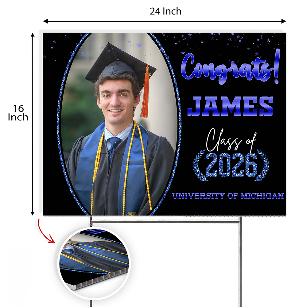 Custom Photo Congrats Yard Sign For Graduation Party TH10 169017