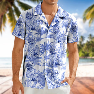 Custom Dog Breeds Chinoiserie Toile De Jouy Style Personalized Hawaiian Shirt HA75 892544