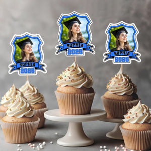 Custom Photo Class of 2025 Cupcake Toppers Graduation Party Decor Gift CH07 895334