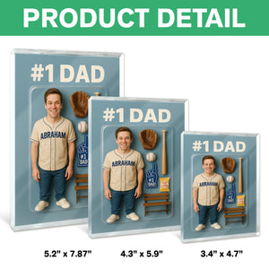 Custom Photo 3D Effect Baseball #1 Dad Acrylic Block Plaque, Unique Keepsake HO82 893908