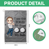 Personalised I Use This Towel to Clean My Balls Waffle Golf Towel with Cartoon Sport Man Gift for Golf Lover Man HO82 900836
