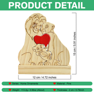 Custom Lion Family Shaped Wooden Puzzle Father's Day Gift LM32 893505