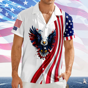 Personalized Patriotic 250th Anniversary God Bless America Eagle 1776–2026 Hawaiian Shirt HO82 901140