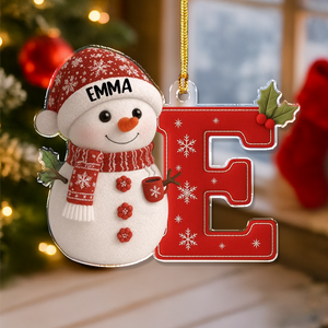 Little Snowman Joy with Initial Letter - Personalized Acrylic Ornament LM32 895963