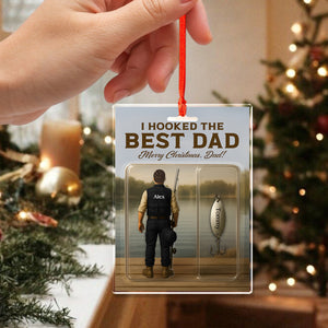 Personalized Hooked the Best Dad Ever Family Fishing Fun Acrylic Ornament LM32 895555