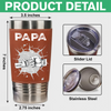 Custom Kids Names Papa Fist Bump Leather Tumbler - Personalized Gift for Dad And Grandpa HO82 902614