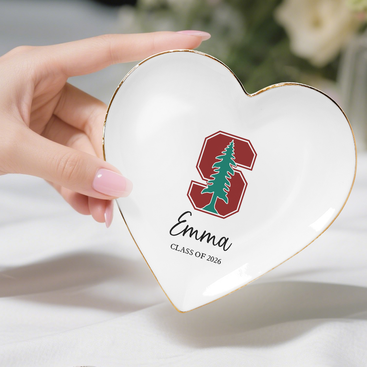 Custom College Logo Graduation Class Of 2026 Jewelry Ring Dish LM32 899407