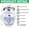 Personalized A Girl Who Loves Books Toile De Jouy Wine Tumbler LM32 893991
